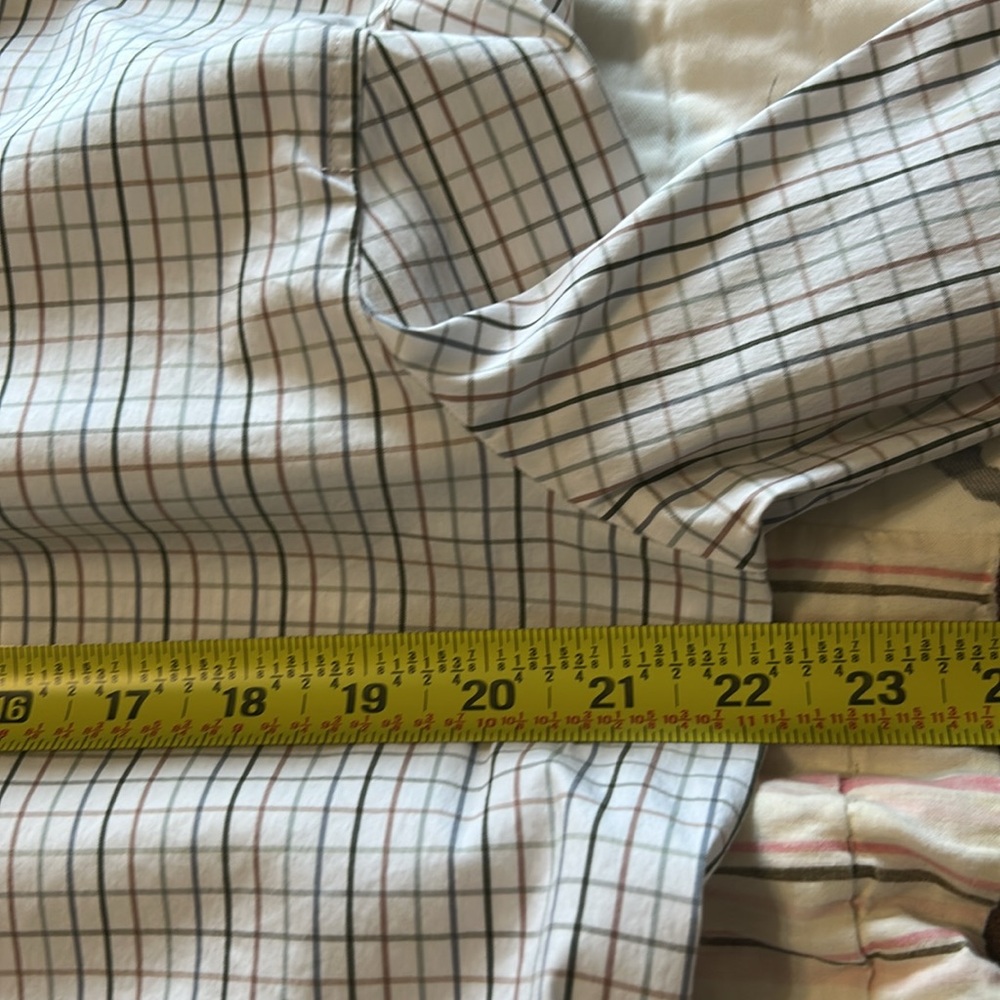 Lafayette 148 New York White Button Up Long Sleeve Dress Shirt Large Grid Print - Picture 8 of 13